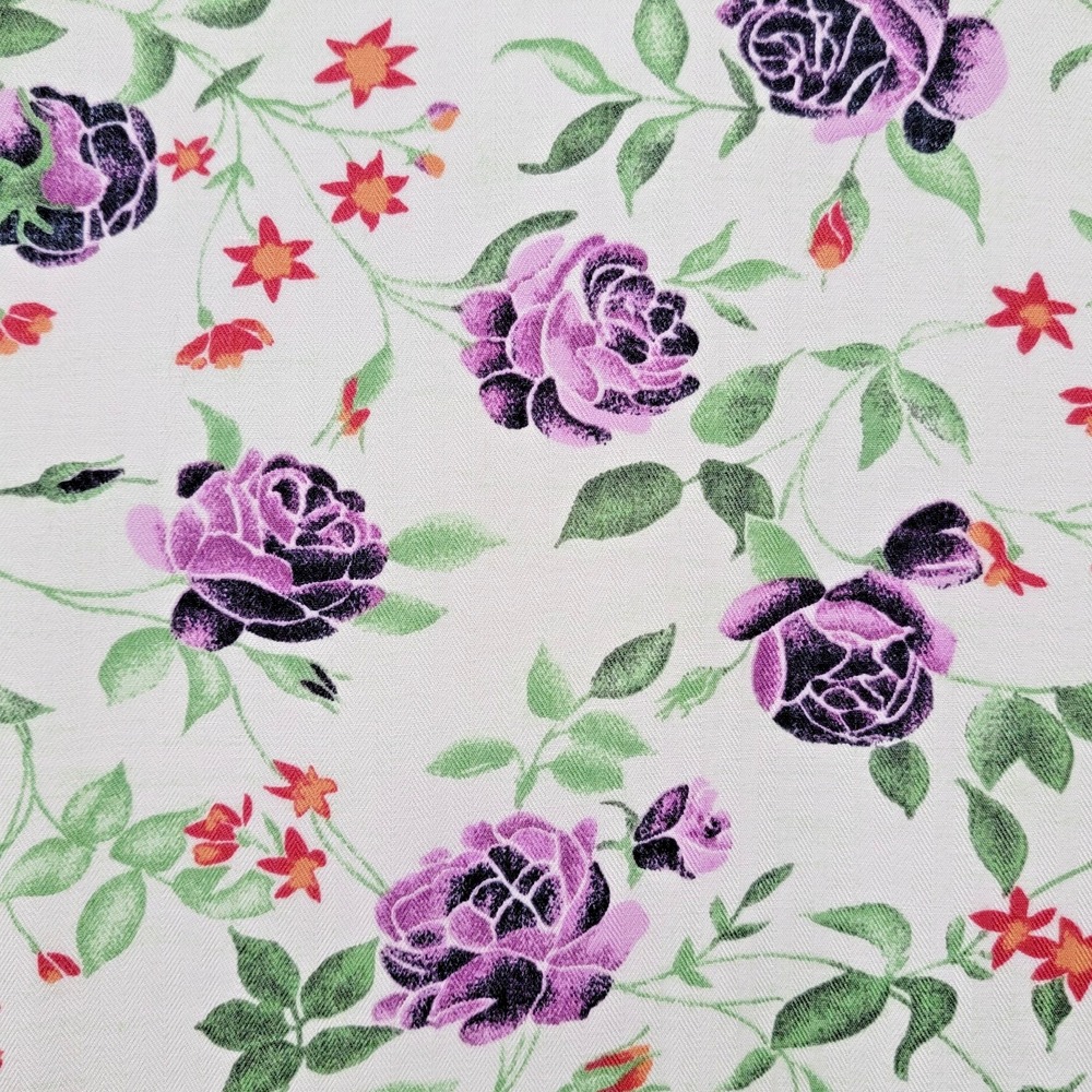 Vtg 90s Original Island Sport White Purple Floral Print Button Up Maxi Dress 10 - Picture 7 of 10
